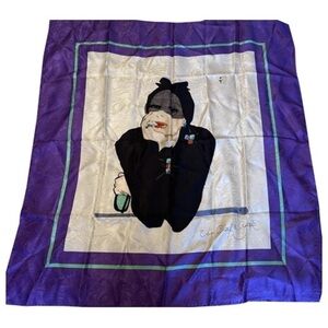 Van Cleef & Arpels Portrait Silk Carré 90 Scarf Purple Border